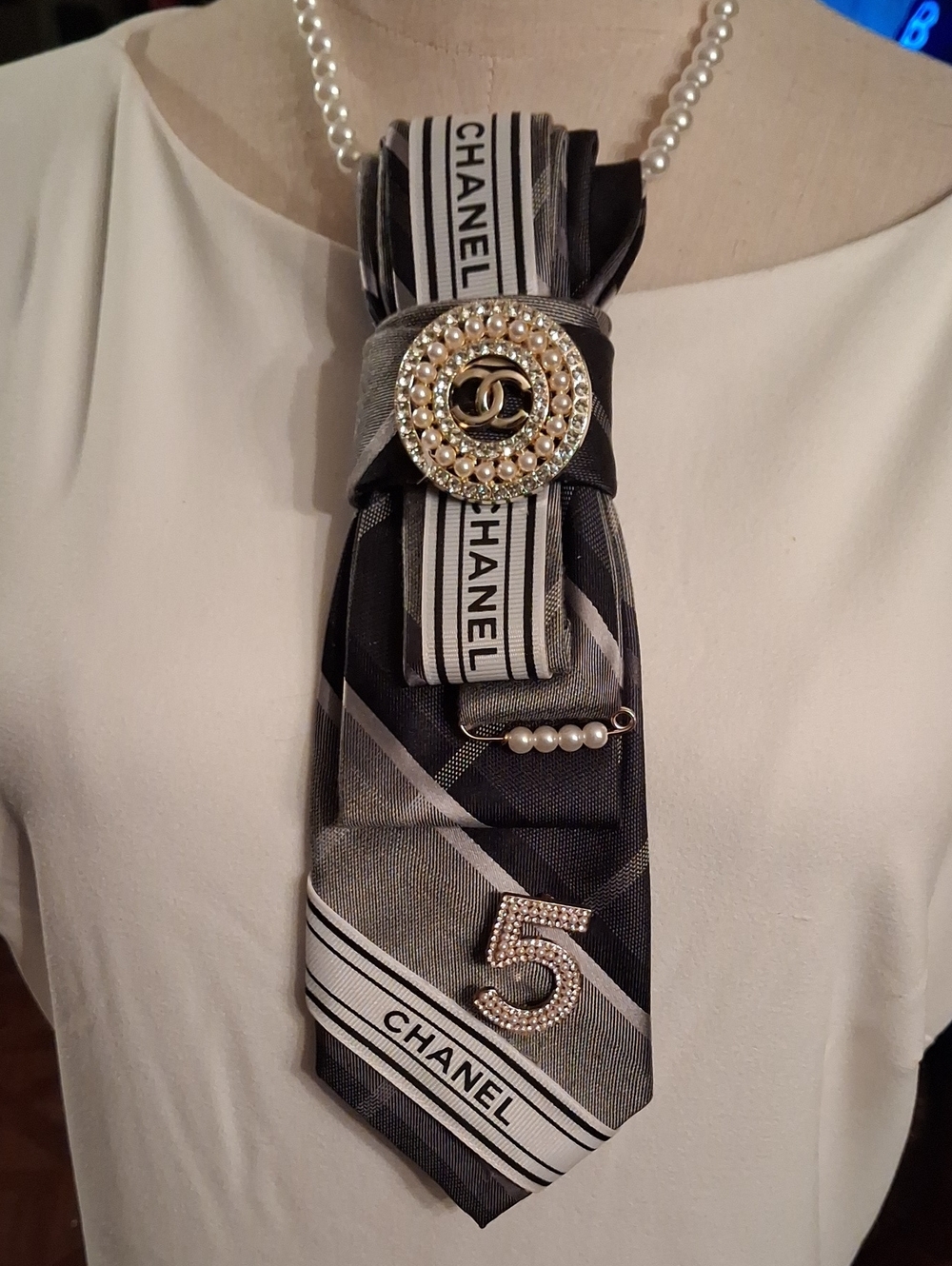 Michael Kors Upcycled Necktie Necklace